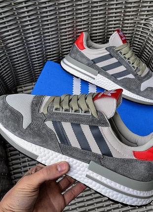 Мужские кроссовки adidas zx 500 rm commonwealth (сірі)3 фото