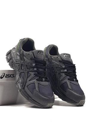 Asics gel — kahana 8 кросівки чоловічі, чорні в сітку1 фото