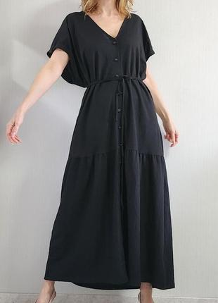Черное платье рубашка миди f&f 5xl