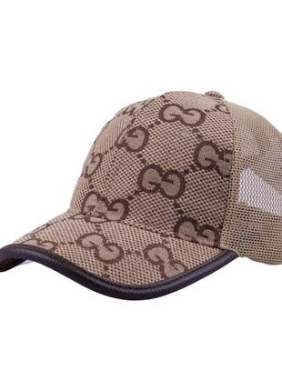 Кепка коричнева жіноча чоловіча груччі бейсболка сітка унісекс