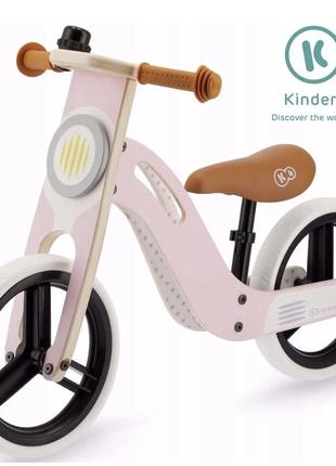 Велосипед-балансир kinderkraft uniq 12" pink wooden balance bike 2+1 фото