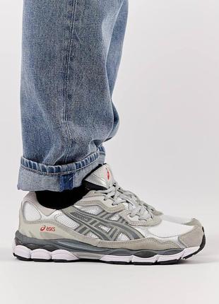 Мужские кроссовки asics gel-nyc gray white silver