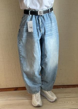 Новые широкие реп джинсы skatet fit baggy голубые big boy bershka jaded hm