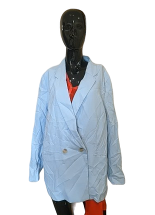 Голубой стильный пиджак овесайз h&m4 фото