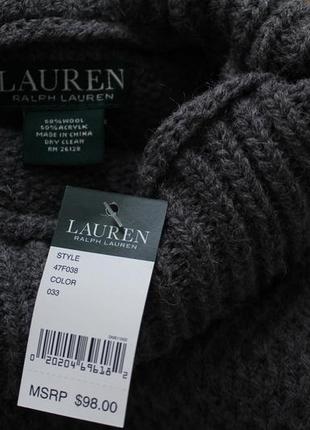 Неймовірно красиве та актуальне,новеньке  вовняне пончо ralph lauren сірого кольору5 фото