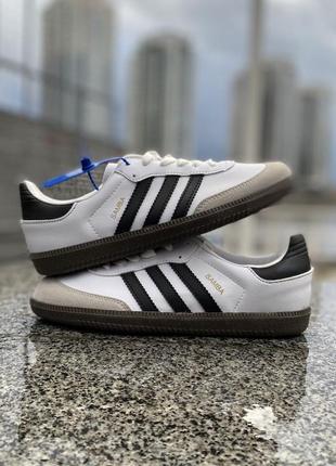 Adidas samba white&amp;black4 фото