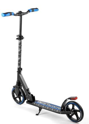 Самокат scooter с амортизатором черно-синий 69000830037426 фото