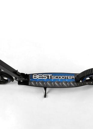 Самокат scooter с амортизатором черно-синий 69000830037422 фото