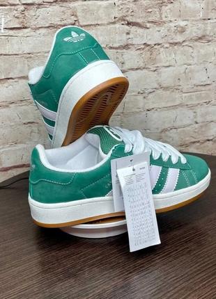 Adidas campus 00s dark green white (унисекс)395 фото