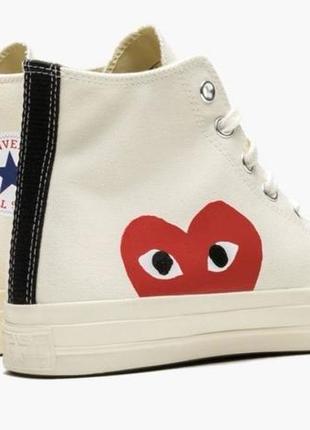 Converse chuck taylor all star 70 hi comme des garcons play white кеды1 фото