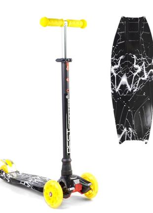 Самокат scooter зі світловим ефектом чорно-жовтий 2164984651615