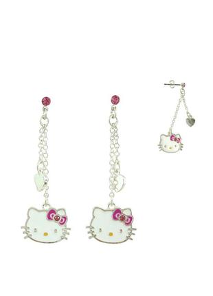 Серьги-цепочки hello kitty sanrio бело-розовый 4045316573073