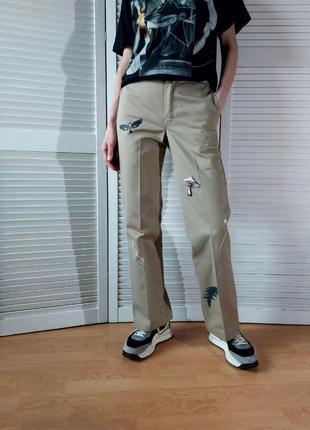 Брюки штаны прямые трубы бежевые хаки   dickies 874