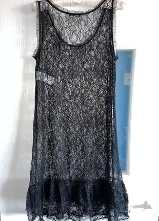 Прозрачное кружевное платье sisley р l6 фото