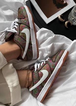 Кроссовки sb dunk low "paisley brown"9 фото