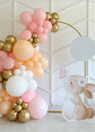 Арка гірлянда кульки шарики набір для дівчинки бежевий рожевий золото
