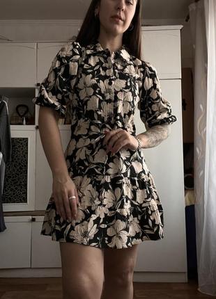 Платье от zara, цветочный принтер1 фото