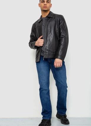 Куртка чоловіча демісезонна екошкіра, колір чорний, 243r2572 фото