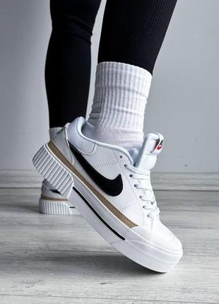 Найк белые nike court legacy lift white/black