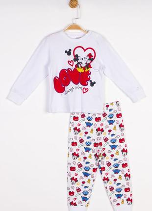 Комплект minnie mouse disney 74-80 см (9-12 мес) mn18369 белый 8691109934123