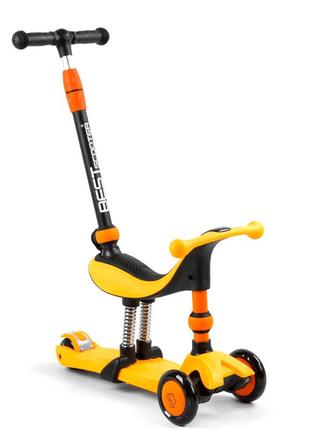 Самокат-беговел 3 в 1 scooter со световым эффектом желто-оранжевый 6900066351280