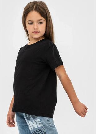 Детская однотонная натуральная футболка на девочку 9-11лет