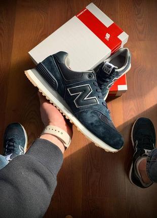 👟кроссовки мужские new balance 574 blue &amp; white4 фото