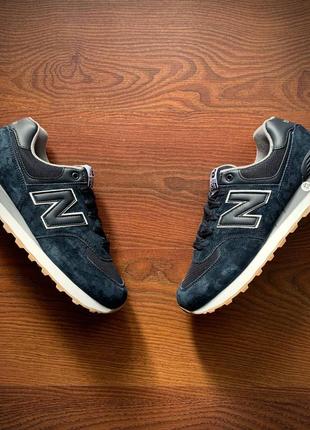 👟кроссовки мужские new balance 574 blue &amp; white8 фото