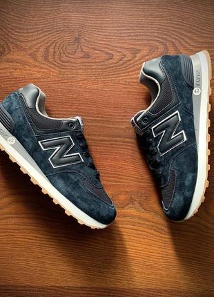 👟кроссовки мужские new balance 574 blue &amp; white2 фото