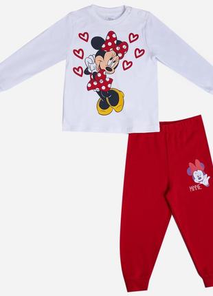 Комплект minnie mouse disney 74-80 см (9-12 мес) mn18368 бело-красный 8691109934000