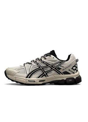 Мужские кожаные кроссовки asics gel kahana 8 beige black бежевые спортивные кроссовки асикс весна лето