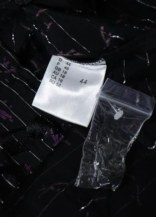 Женская приталенная структурная рубашка finnkarelia. черно-белый градиент с фиолетовым рисунком, серебрянные линии, вышитые цветы. retro vintage10 фото