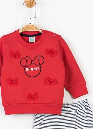 Спортивный костюм minnie mouse 6-9 мес (68-74 см) disney (лицензированный) cimpa красно-серый mn146463 фото