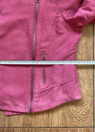 Куртка косуха рожева типу замші6 фото