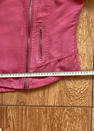 Куртка косуха рожева типу замші7 фото