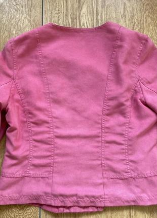 Куртка косуха рожева типу замші10 фото