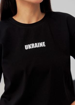 Футболка женская парная, хлопковая, патриотическая, с украинской символикой, украина, черная7 фото
