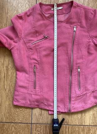 Куртка косуха рожева типу замші8 фото