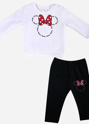 Комплект minnie mouse disney 68-74 см (6-9 мес) mn18379 бело-черный 8691109924988