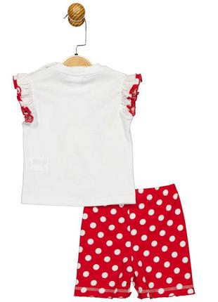 Комплект (футболка, шорты) minni mouse 68-74 см (6-9 мес) disney mn17355 бело-красный 86911098751052 фото