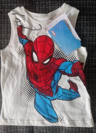Майка новая, фирменная "spiderman" на мальчика 4-5 лет.