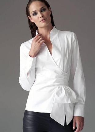 Рубашка на запах seidensticker, хлопковая блуза, белая рубашка на запах