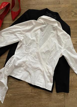Рубашка на запах seidensticker, хлопковая блуза, белая рубашка на запах6 фото
