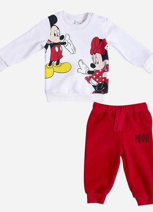 Комплект minnie mouse disney 68-74 см (6-9 мес) mn18383 бело-красный 8691109947826