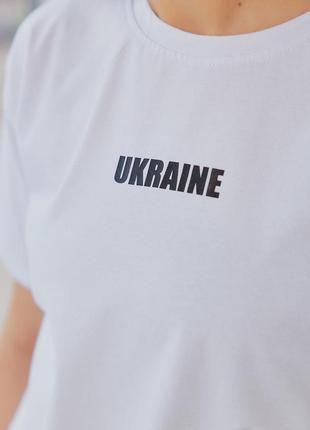 Футболка жіноча парна, бавовняна, патріотична, з українською символікою, україна, біла3 фото