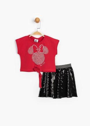 Комплект ( футболка, спідниця) minnie mouse disney 2 роки ( 92 см) різнобарвний mn15538