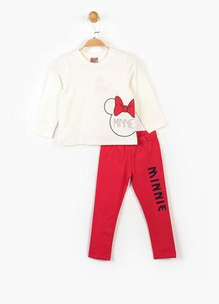 Спортивный костюм (кофта + свитшот + штаны) minnie mouse 3 года (98 см) disney (лицензированный) cimpa красный2 фото