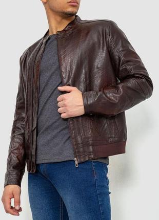 Куртка чоловіча демісезонна екошкіра, колір коричневий, 243r19783 фото