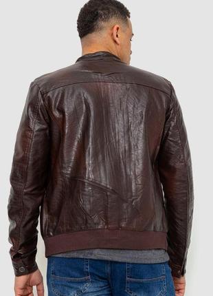 Куртка чоловіча демісезонна екошкіра, колір коричневий, 243r19784 фото