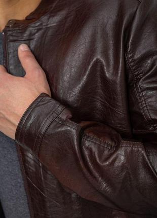 Куртка чоловіча демісезонна екошкіра, колір коричневий, 243r19785 фото